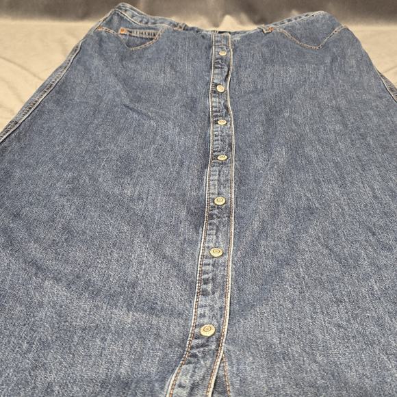 Gap Skirt Women, Sz 8,Blue Denim Snap Front Maxi Cotton 90s Preppy Casual VTG - Picture 2 of 7